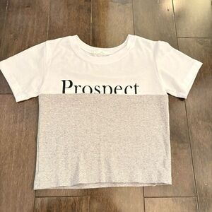 Korean Cropped White and Gray T-Shirt